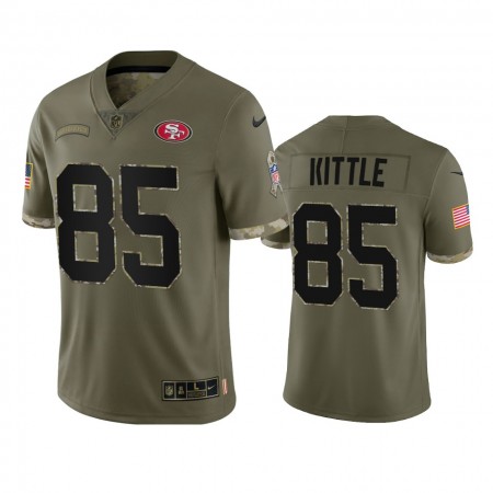 Tröjor San Francisco 49ers George Kittle 85 Olive 2022 Salute To Service Limited - Män